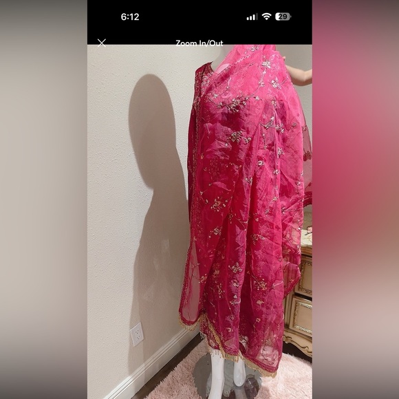 Magenta Embroidered Long Sleeve Dress - Picture 10 of 10